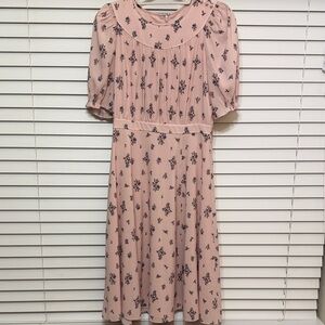 Gal Meets Glam Blush Floral Midi Dress